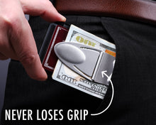 Load image into Gallery viewer, Geneva Silver Mesh MoneyClamp® with Wallet