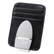 Load image into Gallery viewer, Milan Silver MoneyClamp® with Black Leather Wallet