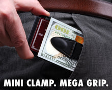 Load image into Gallery viewer, Mini Geneva Black Matte MoneyClamp® with Wallet