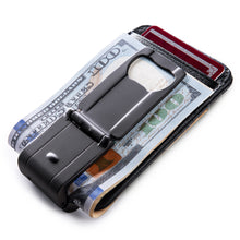 Load image into Gallery viewer, Munich Gunmetal Gray MoneyClamp® with Black Crocodile Wallet