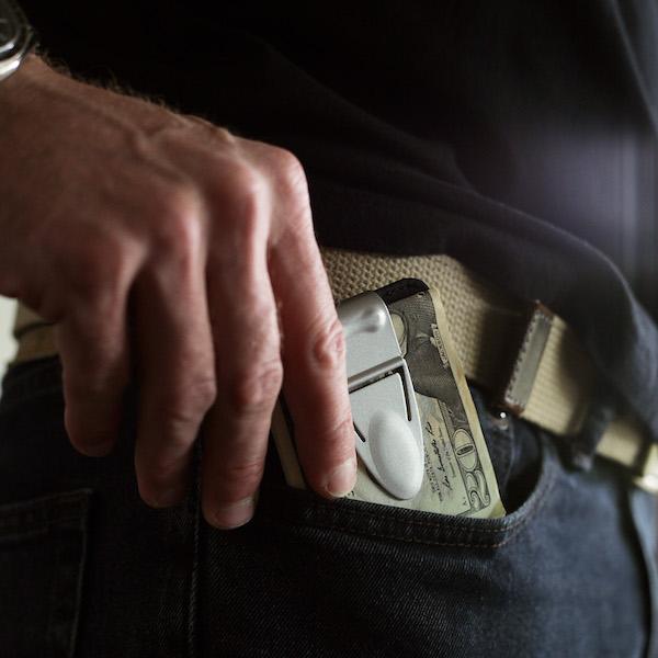 
                  
                    Mini Geneva Cash Clamp® - Silver Titanium - With Wallet - Money Clamp - www.MoneyClamp.com
                  
                